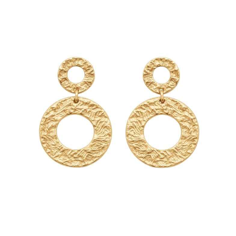 Boucles d’oreilles pendantes ajourées en acier PVD doré • Maïa (Copie)