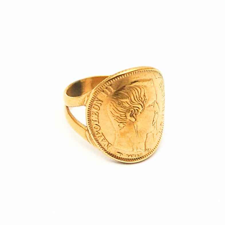 Bague Napoléon Louis d'or 18k • Empir