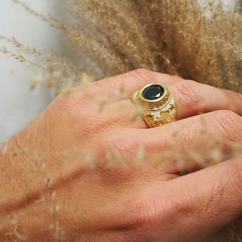 Bague universitaire or 18 carats • Navy