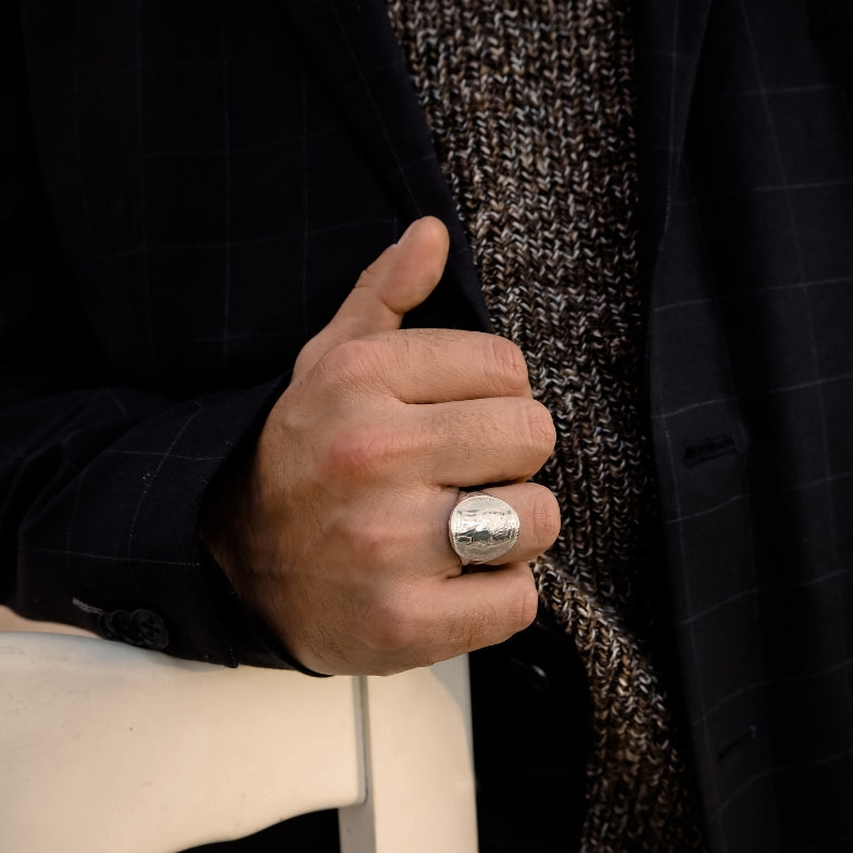 Bague louis d'or pour homme pas cher en argent massif