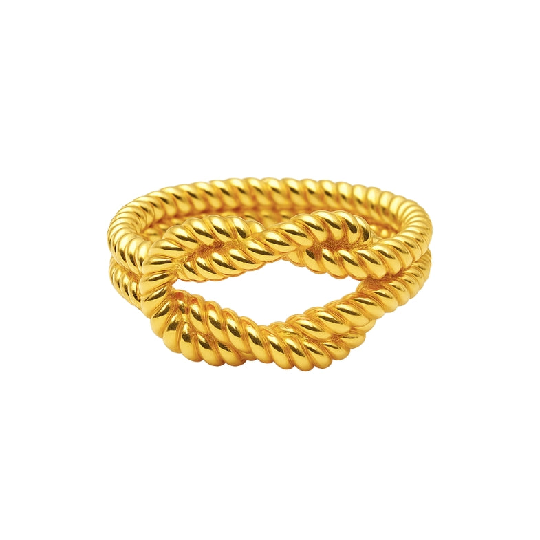 Bague noeud marin femme plaqué or