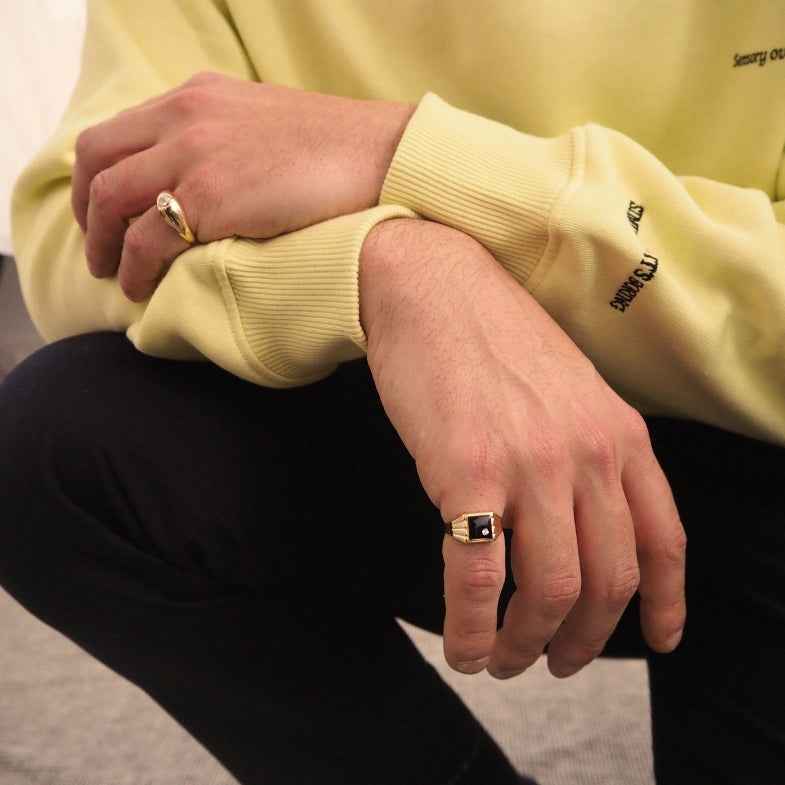 Chevalière homme or 18k onyx • Joël