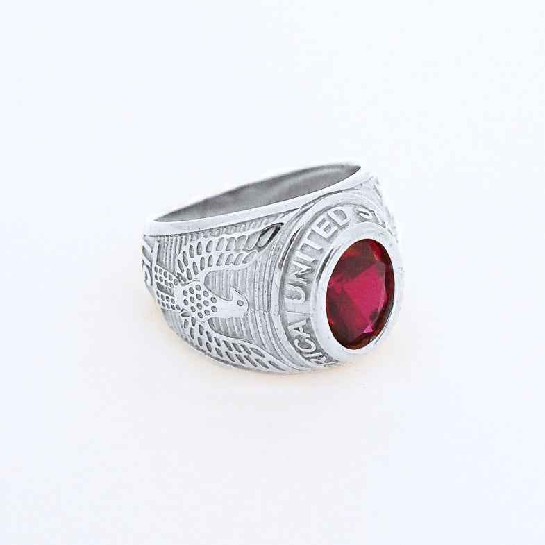 Bague universitaire argent 925 • Marin