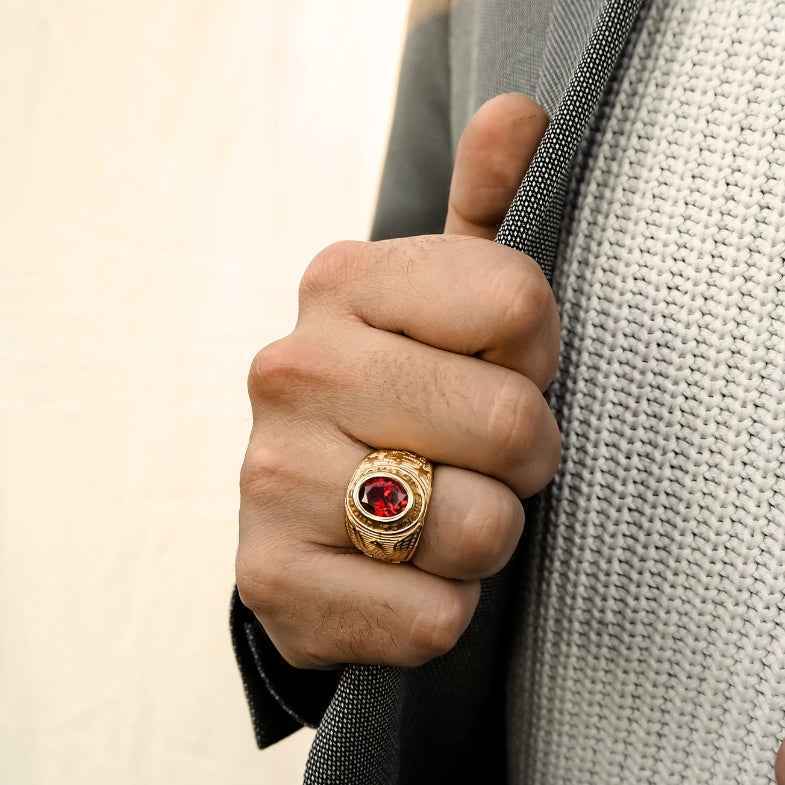 Bague universitaire plaqué or 18k • Seal