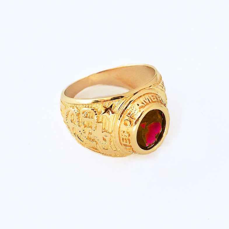 Bague universitaire or 9 carats • United