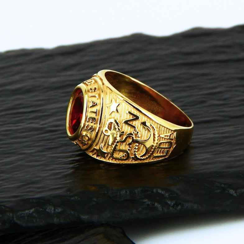 Bague universitaire plaqué or 18k • Seal
