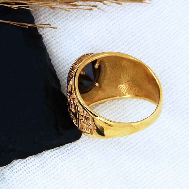 Bague universitaire plaqué or 18k • Seal