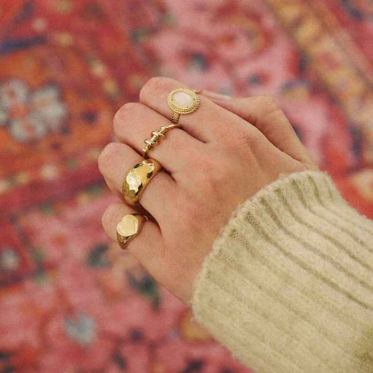 Bague petit doigt plaqué or 18k cœur • Lila (Copie)