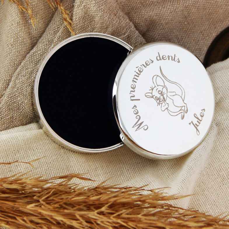 Boîte à dents de lait personnalisée en plaqué argent • Ourson