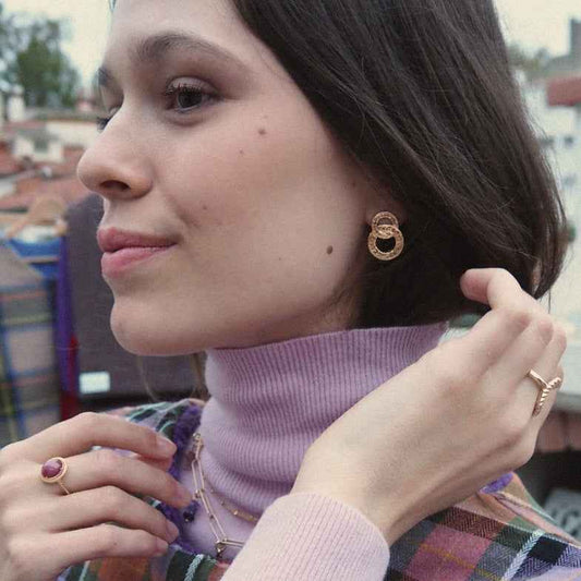 Boucles d'oreilles martelées cercles • Idaho