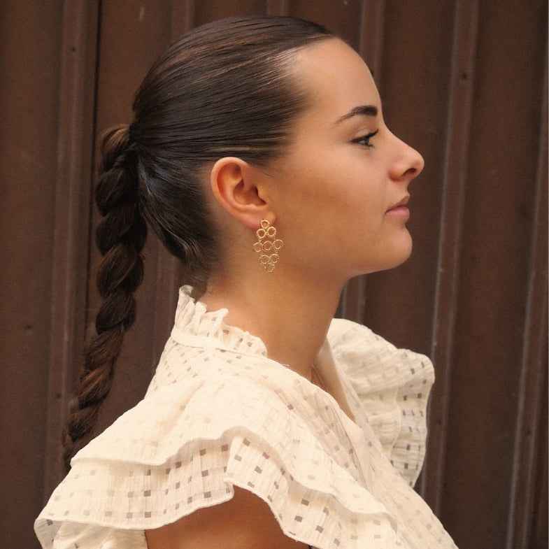 Boucles d'oreilles ajourées • Blanche