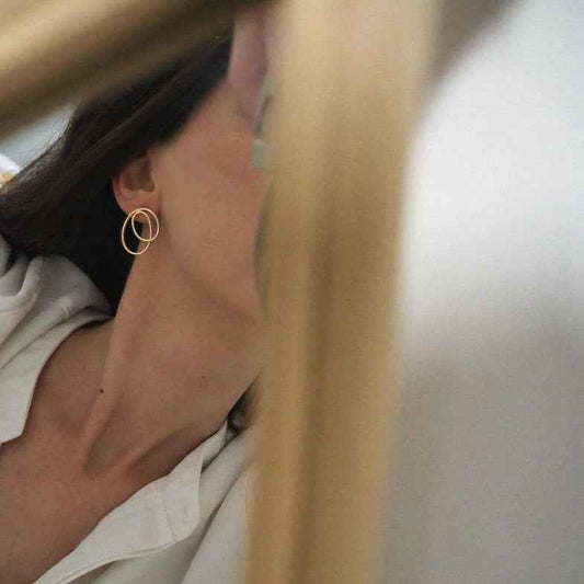 Boucles d'oreilles géométriques plaqué or • Jasmin