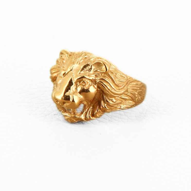 Bague tête de lion or 9k • Greik