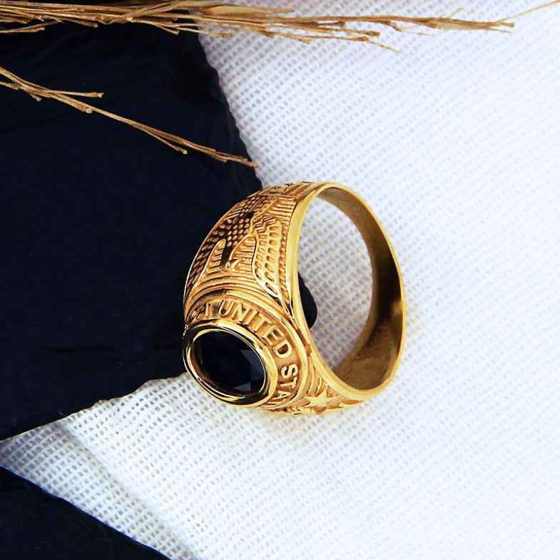 Bague universitaire plaqué or 18k • Seal