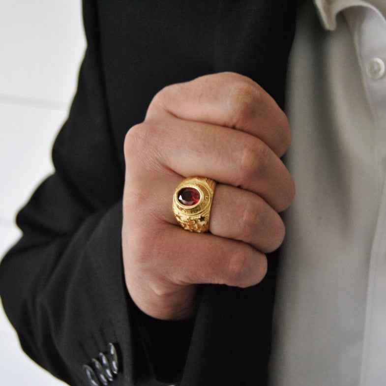 Bague universitaire or 9 carats • United