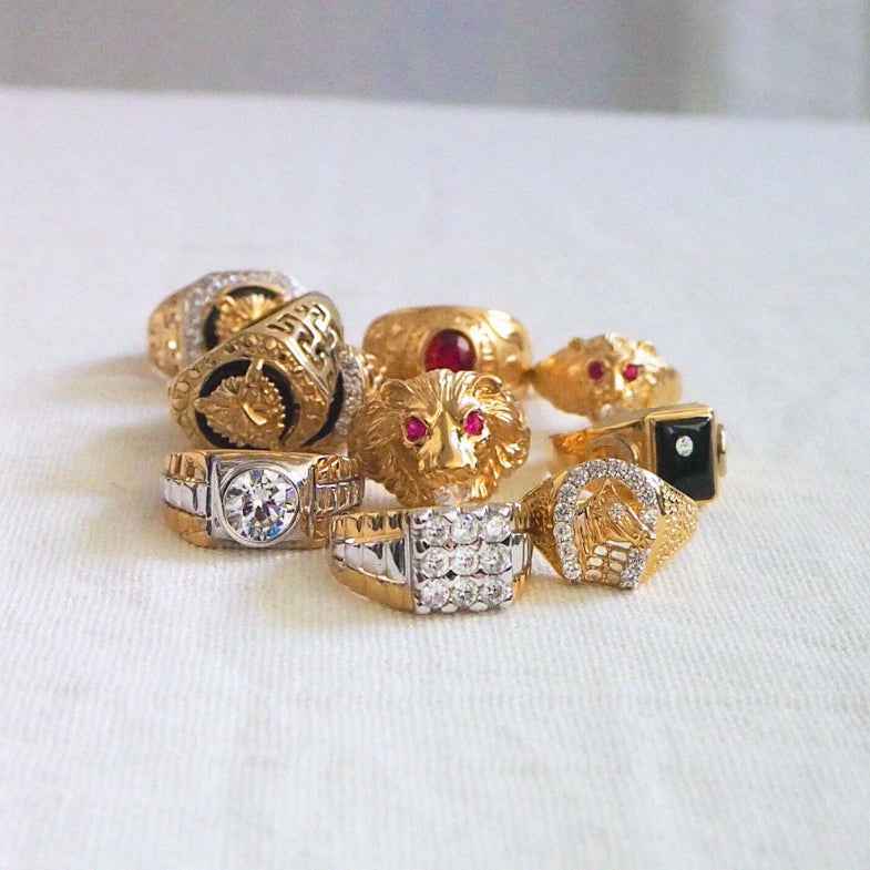 Bague tête de lion or 9k • Greik