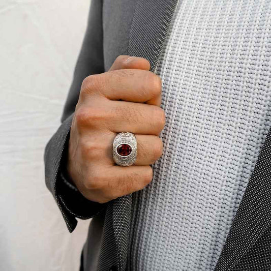 Bague universitaire argent 925 • Marin