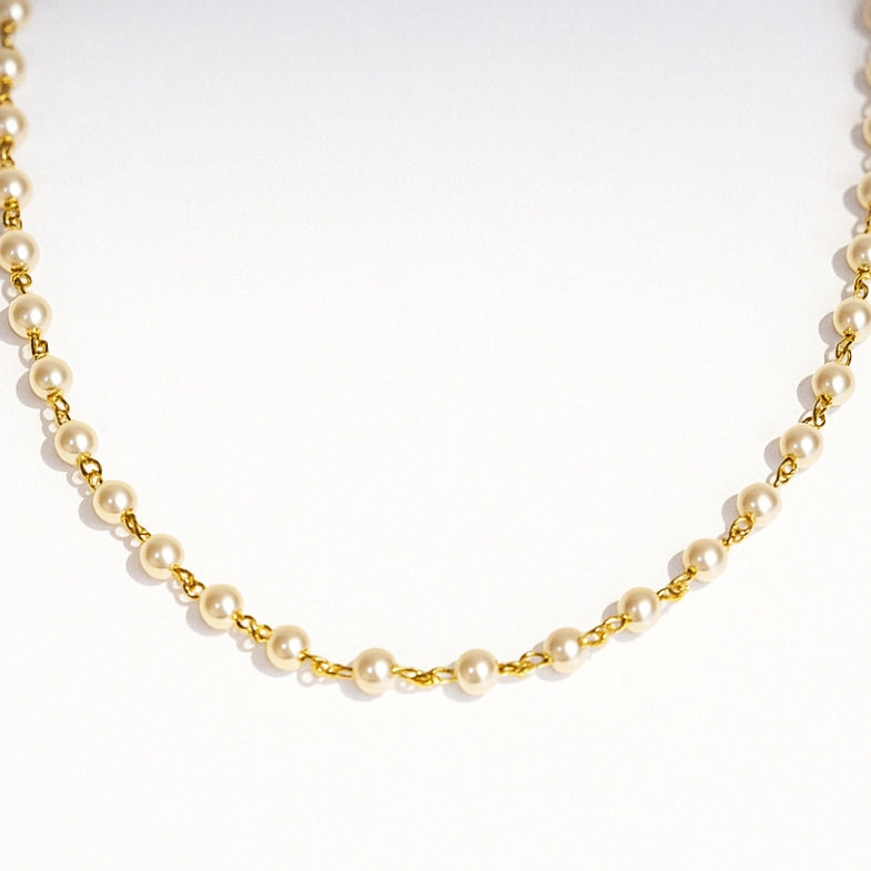 Collier de perles simple pour femme pas cher en plaqué or