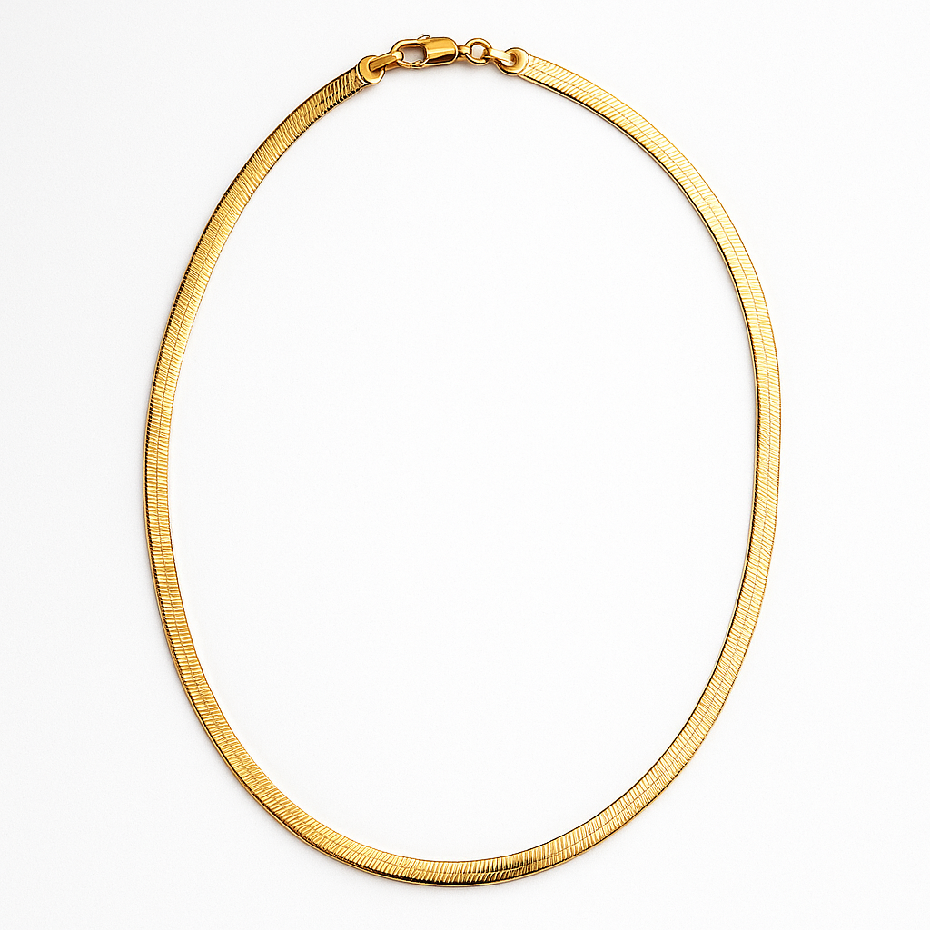 Collier maille serpent classique pour femme en plaqué or à graver