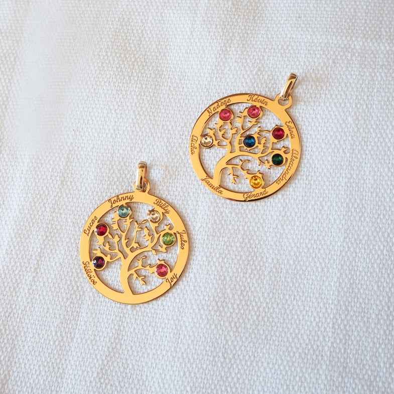 Collier prénom arbre de vie or 18k • Tree
