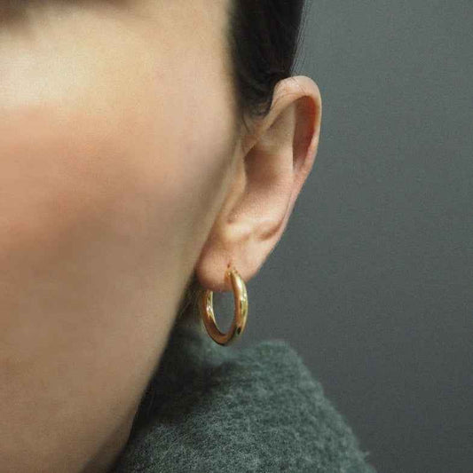 Créoles épaisses plaqué or 18 carats • Gia