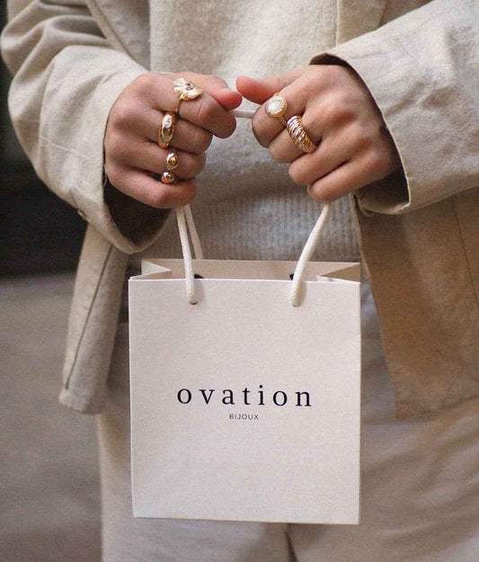 Bague ouverte à boules Plaqué Or 18k • Gravity