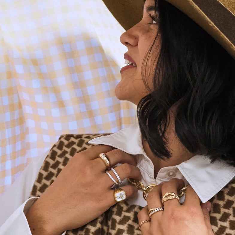 Chevalière petit doigt homme nacre • Gloria