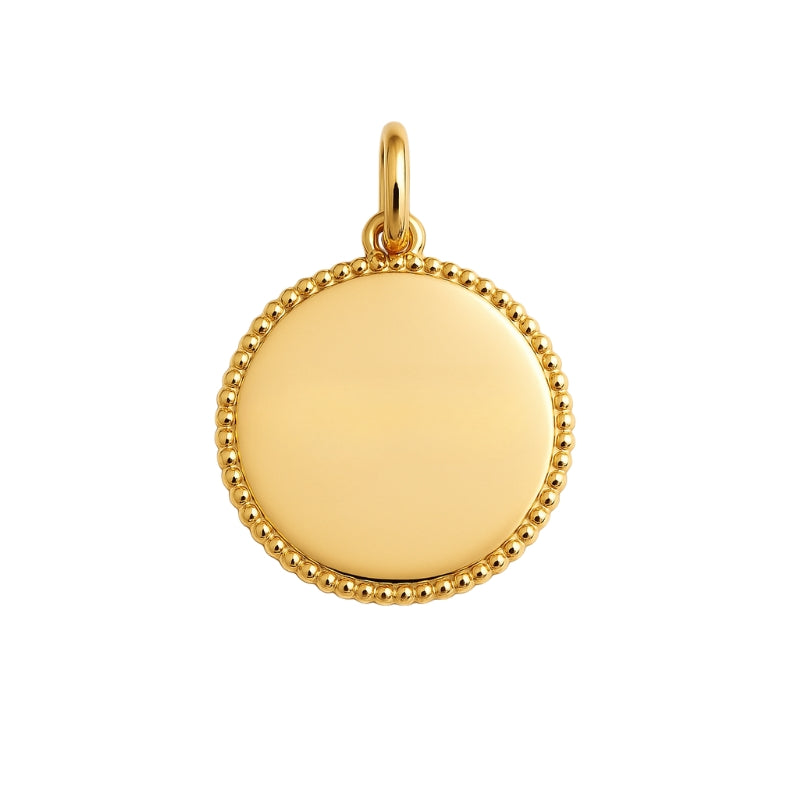 Pendentif or à graver pour femme et enfant plaqué or 18 carats