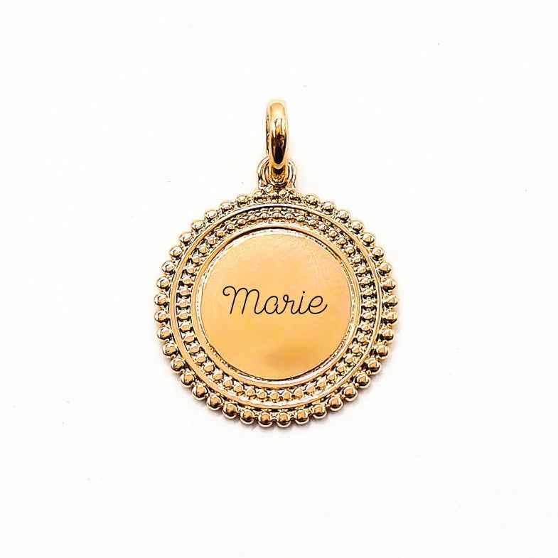 Pendentif personnalisé en plaqué or 18k • Irène