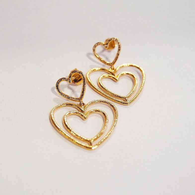 Boucles d'oreilles cœur plaqué or 18k • Carmen