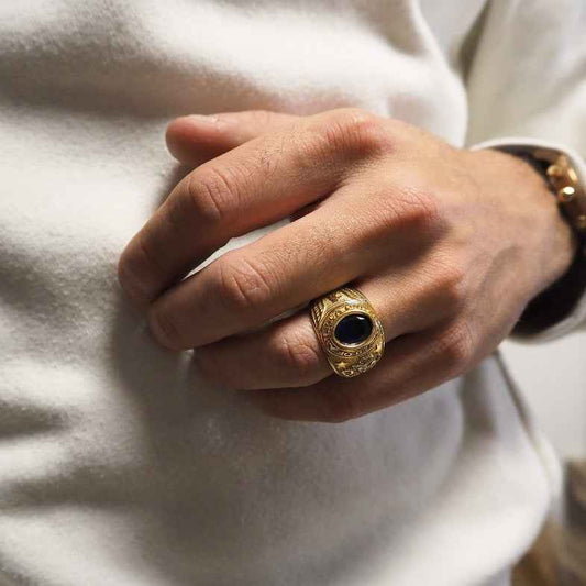 Bague universitaire plaqué or 18k • Seal