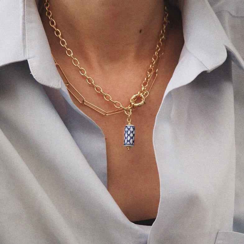 Collier pampille doré à l'or 18 carats • Solal