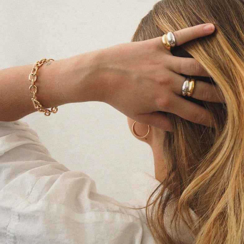 Bracelet grosses mailles doré à l'or 18 carats • Bénédicte