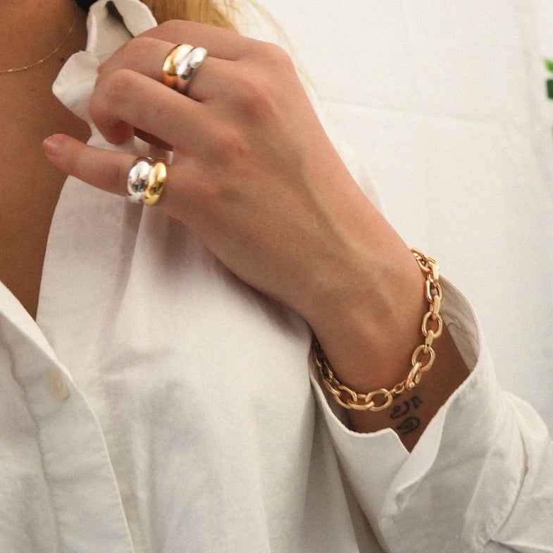 Bracelet grosses mailles doré à l'or 18 carats • Bénédicte
