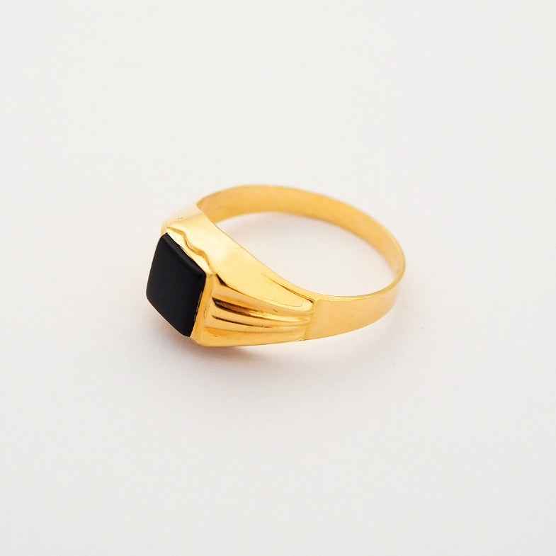 Chevalière homme or 18 carats onyx • Alda