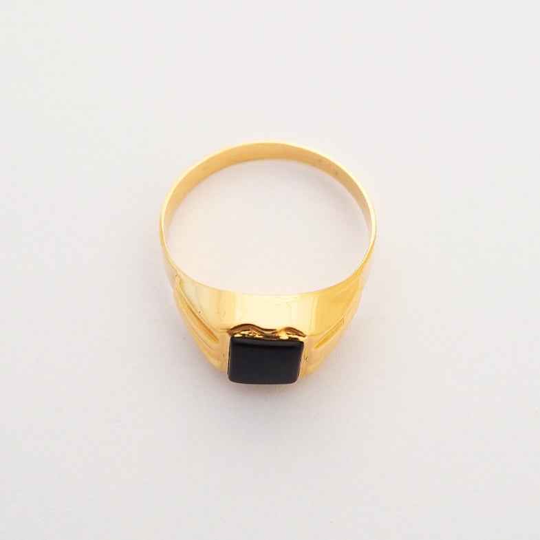Chevalière homme or 18 carats onyx • Alda