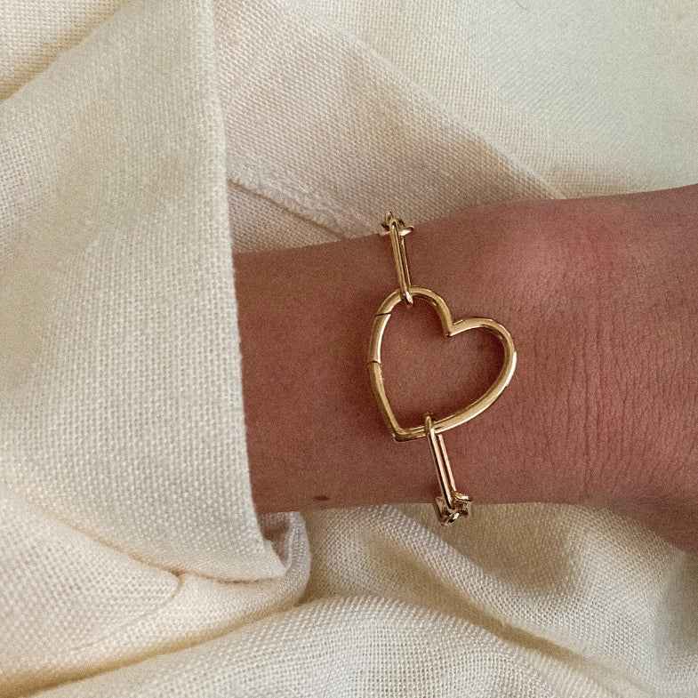 Bracelet cœur doré à l'or 18 carats • Pietra