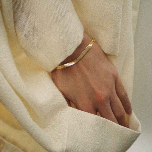 Bracelet maille serpent doré à l'or 18 carats • Twid