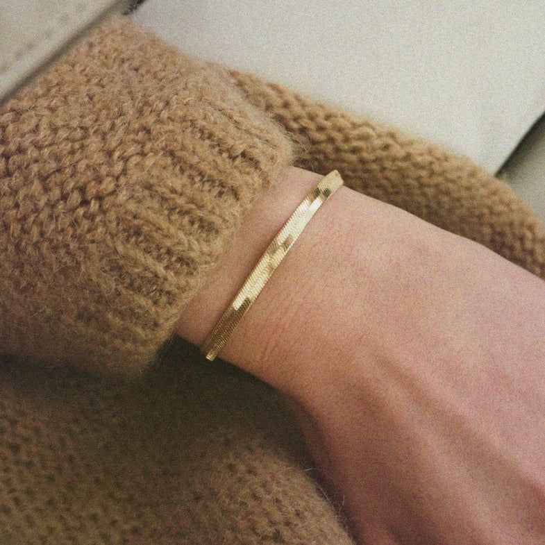 Bracelet maille serpent doré à l'or 18 carats • Twid
