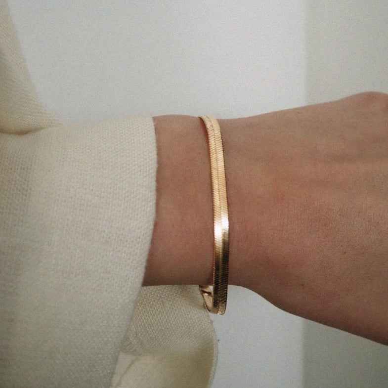 Bracelet maille serpent doré à l'or 18 carats • Twid