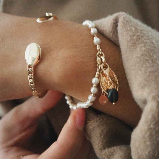 Jonc réglable personnalisé plaqué or 18 carats • Gossip