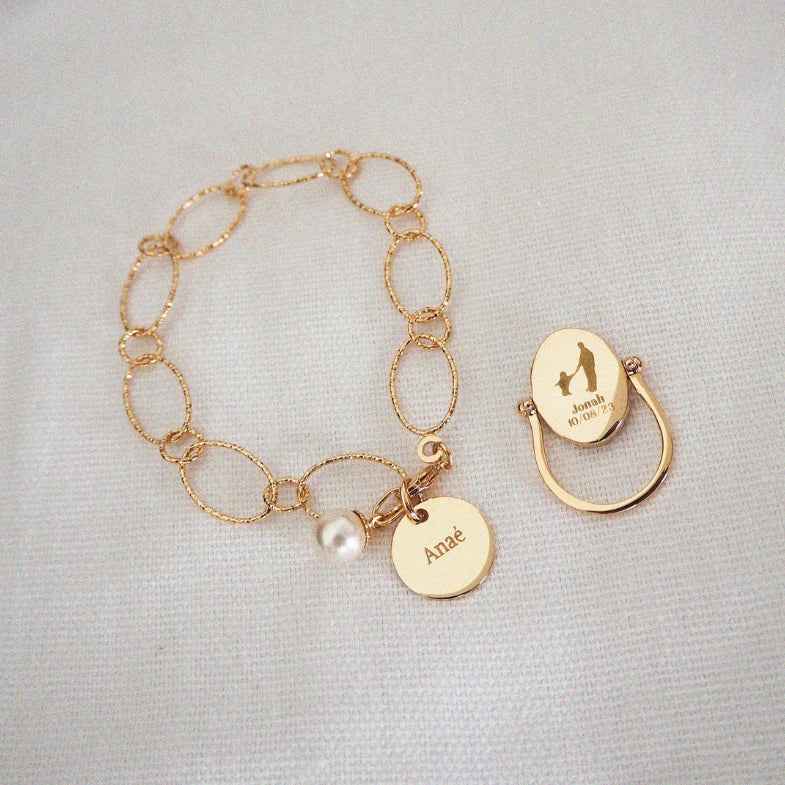Bracelet à personnaliser plaqué or 18 carats • Chuck