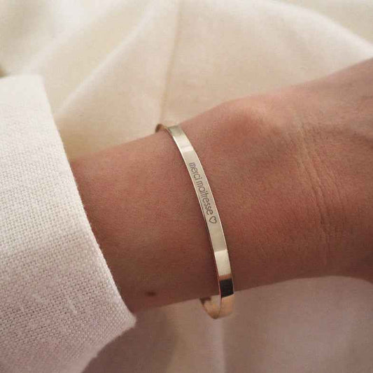 Jonc à graver en plaqué or 18 carats • Houna