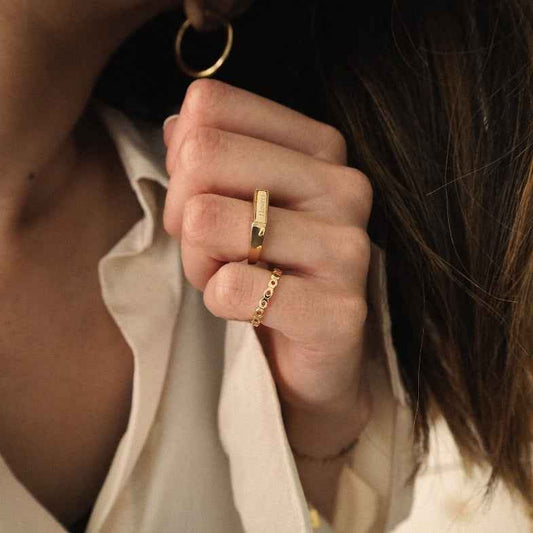 Bague petit doigt plaqué or 18 carats • Emilia