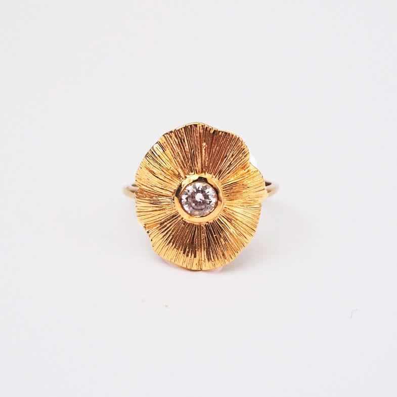Bague fleur dorée à l'or 18 carats • Palma