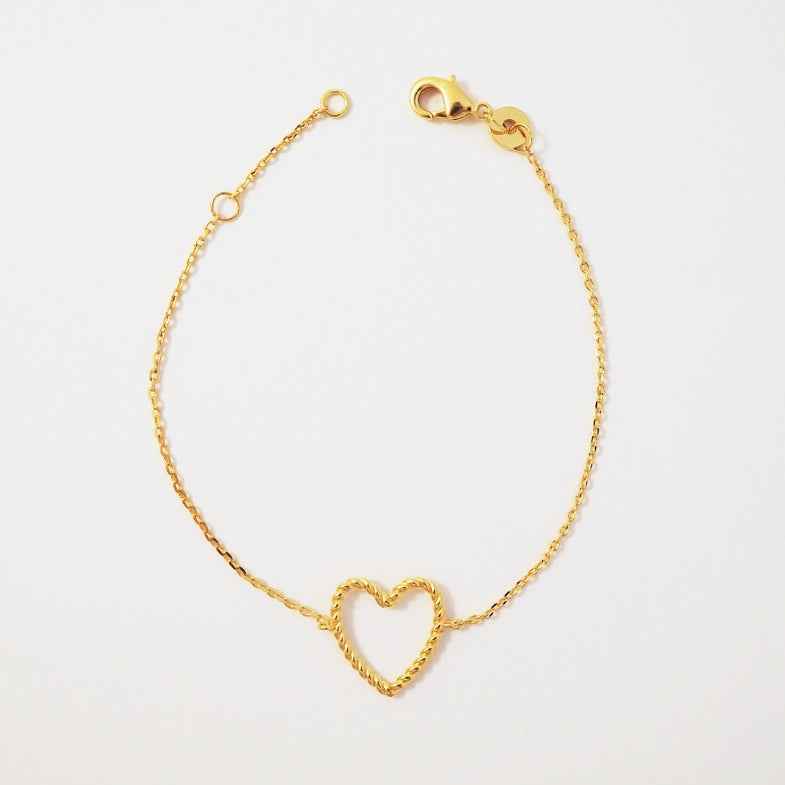 Bracelet cœur torsadé doré à l'or 18 carats • Haley
