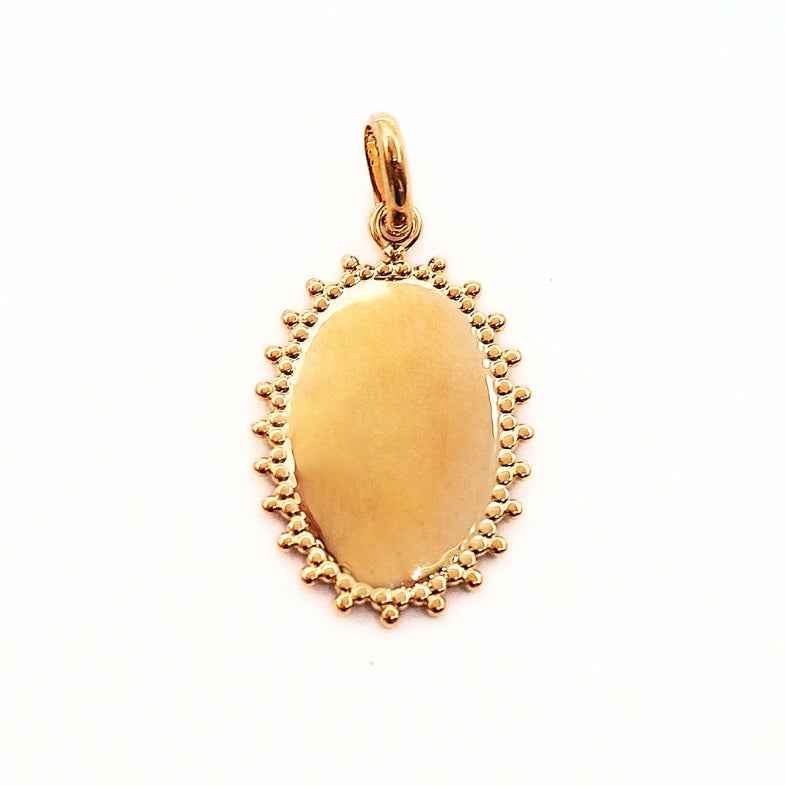 Pendentif rond à graver en plaqué or • Miel