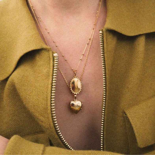 Pendentif rond à graver en plaqué or • Miel