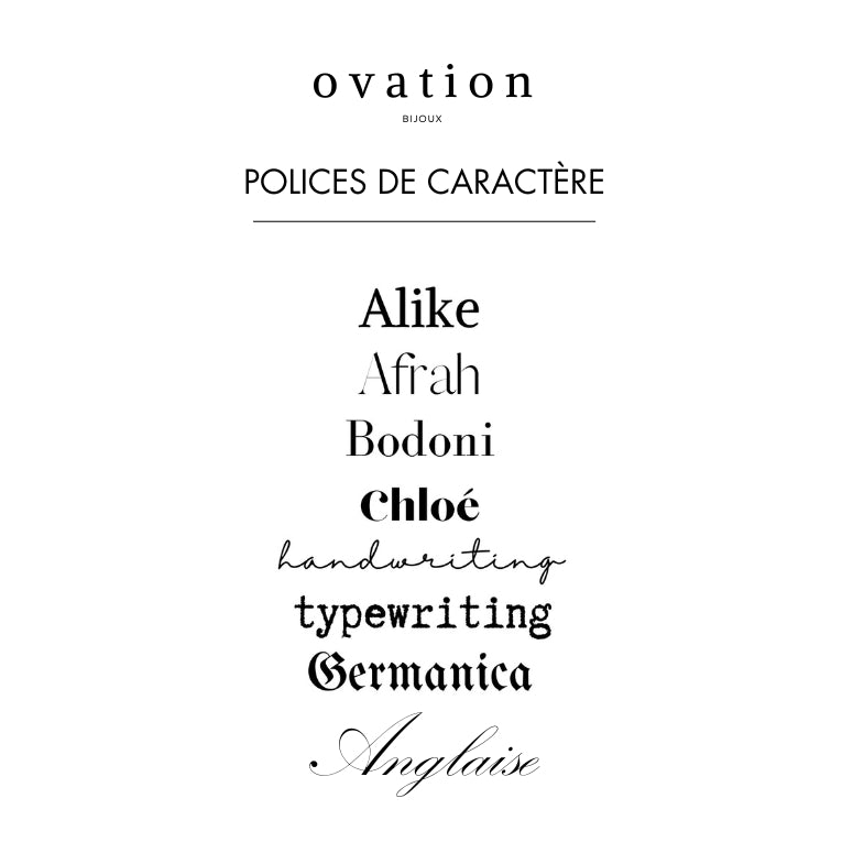 Polices de caractère Ovation Bijoux