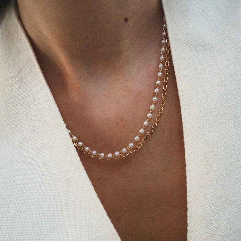 Collier de perles fines en plaqué or 18 carats • Colette (Copie)
